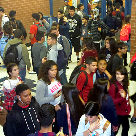 Pueblo High School Crowded Hallways